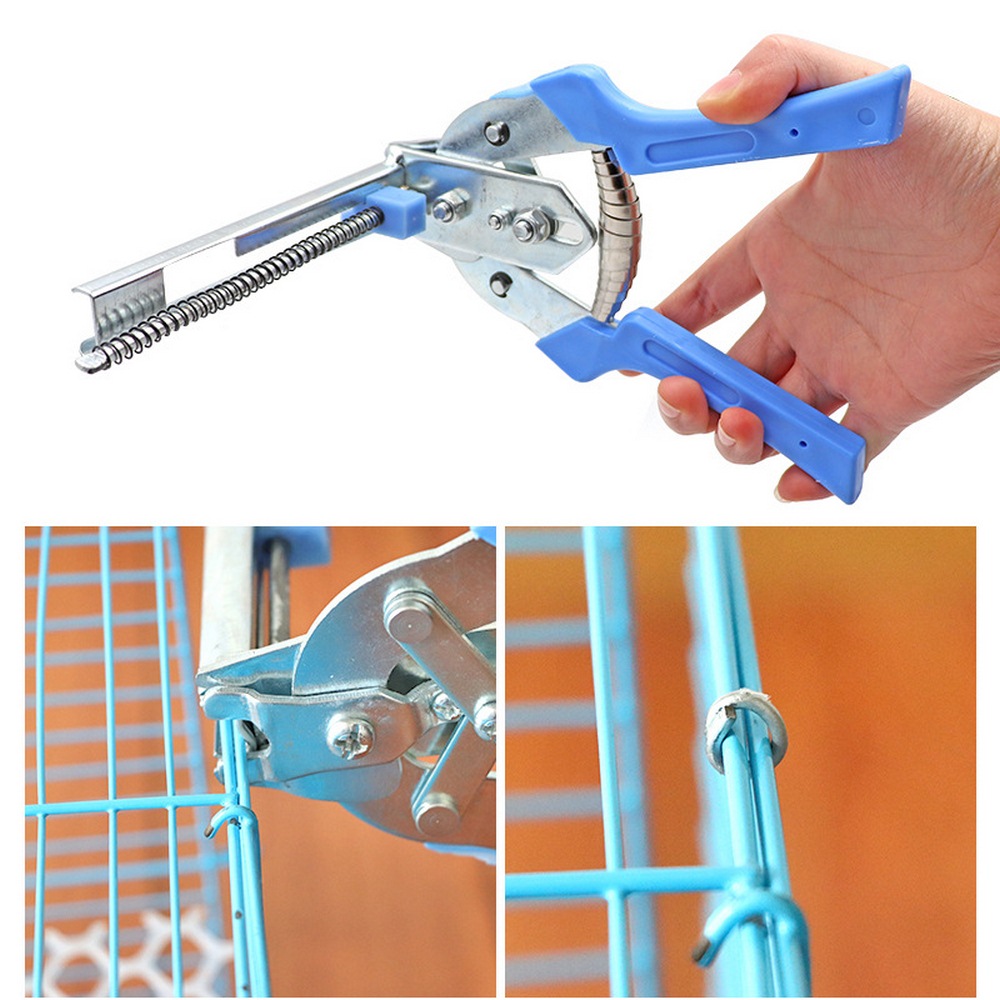 Hog Ring Plier Tool Fastening Clamp Installation Poultry Cage Plier 600/2500 Pcs Nail Chicken Mesh Cage Wire Fencing Caged clamp