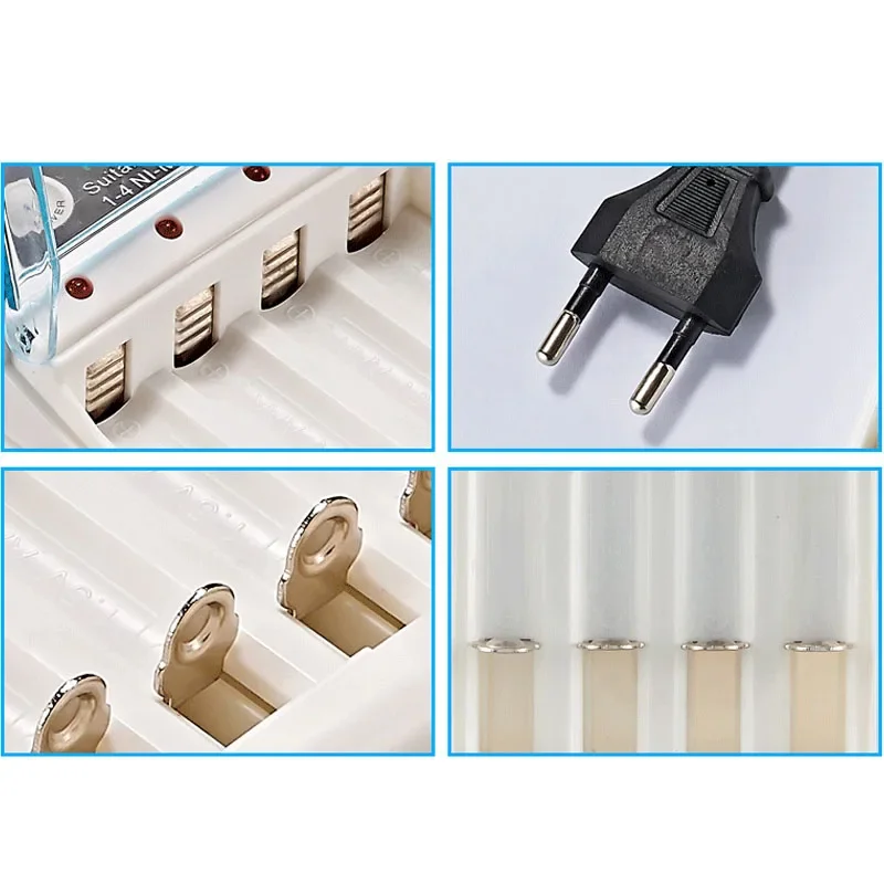 Aa/aaa batterioplader 2 4 stik  ac 110v 220v til ni-mh/ni-cd aa aaa opladning 1.2v genopladelige batteriopladere