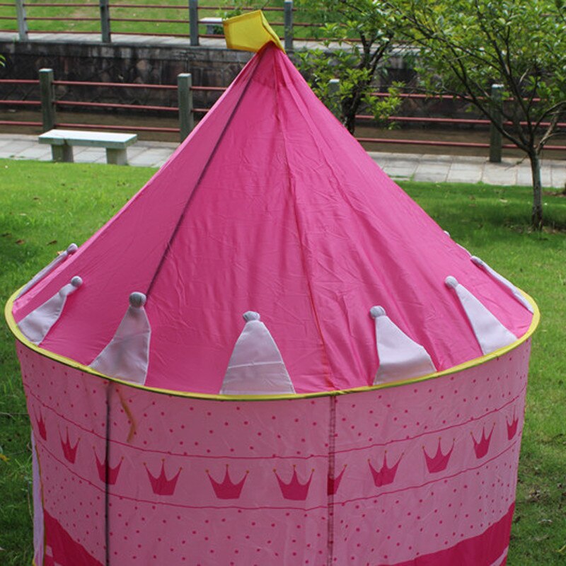2 kleuren Draagbare Opvouwbare Tipi Spelen Tent Prins Opvouwbare Tent Kinderen Jongen Castle Cubby Play House Kids Outdoor Speelgoed tenten