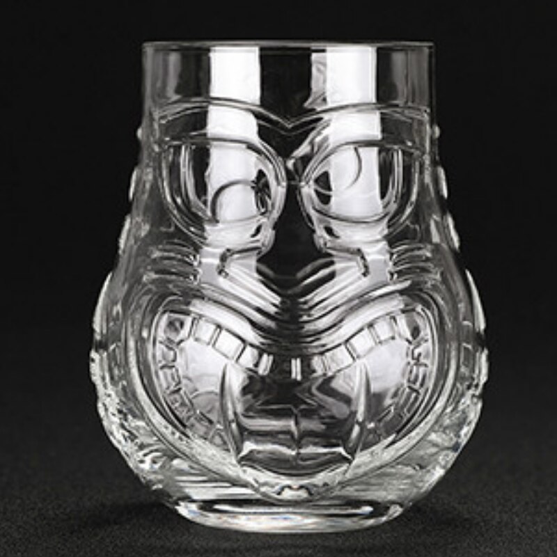 500ml Face Tiki Glass Cup Lead-Free Glass Tiki Cup Hawaii Face Wine Cup Cocktail Coke Cold Drink Drinkware