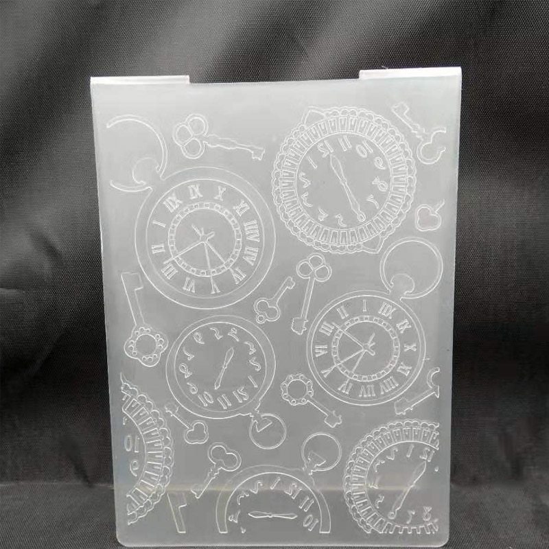 ZATBWS Precious time Embossing plates DIY Paper Cutting Dies Scrapbooking Plastic Embossing Folder