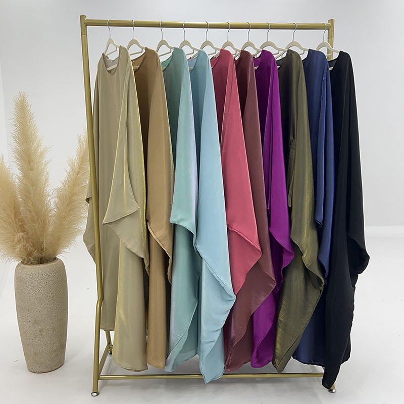 Shiny Butterfly Abaya Women Summer Muslim Loose Party Long Dress Female Solid Comfortable Classic Loose Abaya