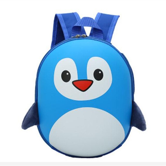 Søde småbørn børn baby dyr tegneserie pingvin rygsæk skoletaske børnehave lille skuldertaske: Blå