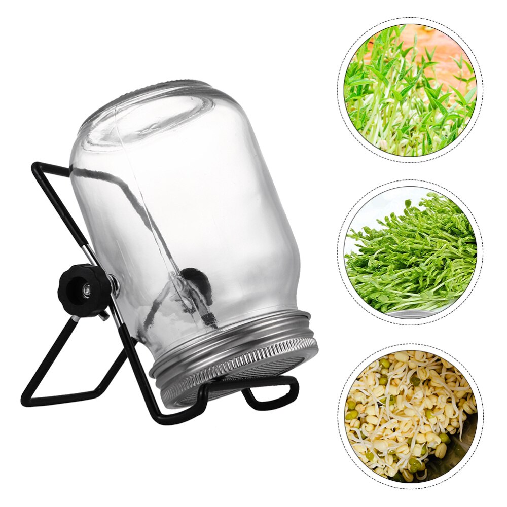 2 Sets 500ml Glass Sprouter Jar Seeds Sprouting Jar Kit For Home Kitchen Garden