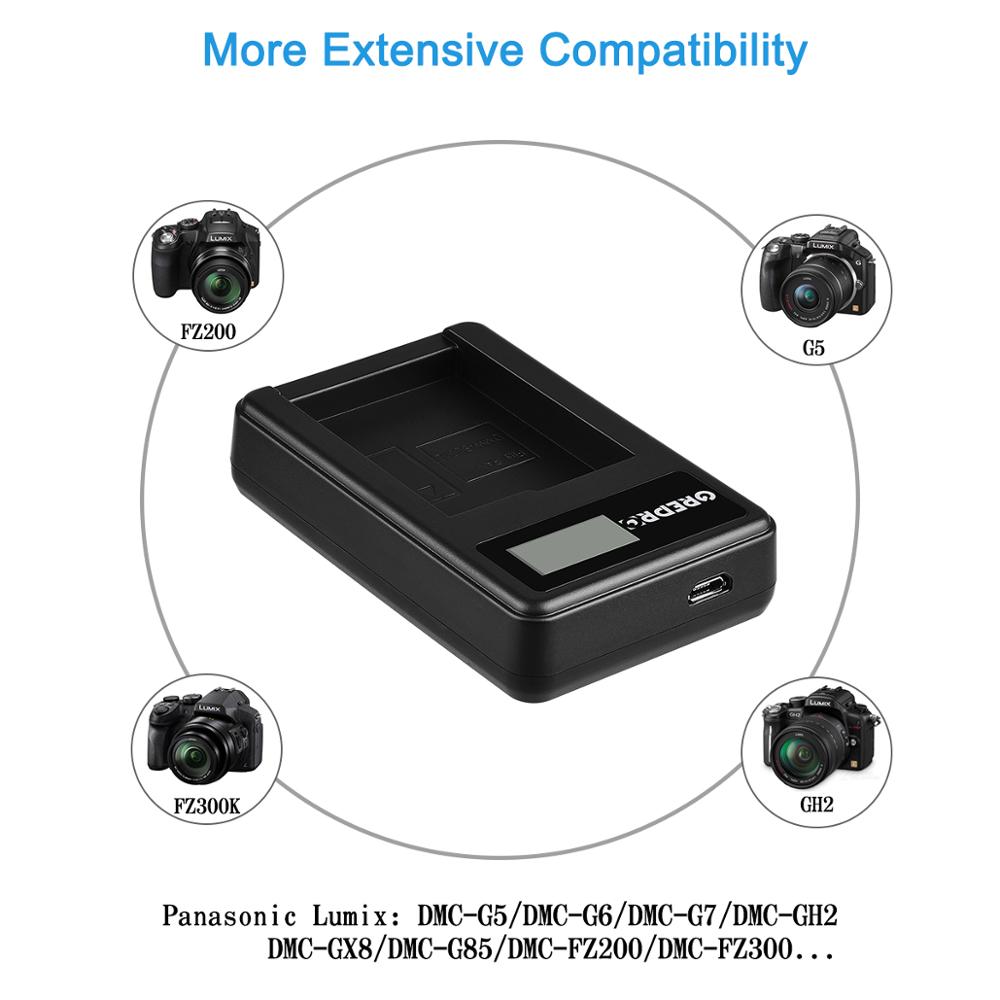 DMW-BLC12 DMW BLC12E BLC12PP batteria + DMW BLC12 caricabatterie per Panasonic Lumix DMC-G85, FZ200, FZ1000, G5, G6, G7, GH2