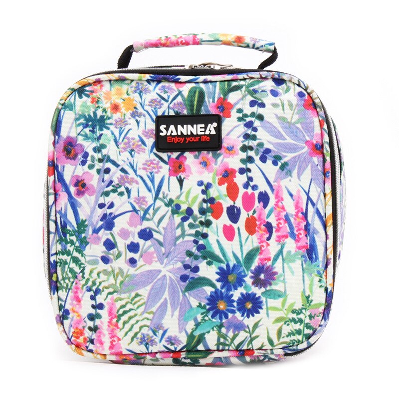 4L Kleine Capaciteit Kinderen Isolatie Zak Outdoor Picknick Draagbare Lunch Tas Isolatie Koude Isolatie Draagbare Zak Ijs: Painted flowers and