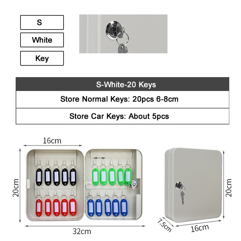 20/28/36 Keys Storage Box Combination Key Lock Multi Keys Classification Organizer Safe Box For Home Office Factory Store: S-White-Key