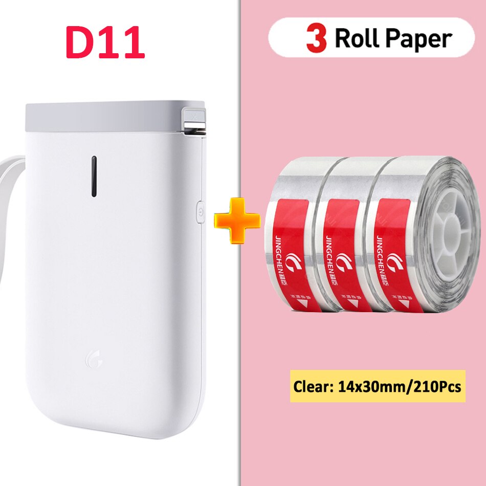 Branco niimbot labeler adicionar 3 rolos transparente d11 preço etiqueta portátil bt impressora de etiquetas térmicas uso em casa e escritório cabo usb