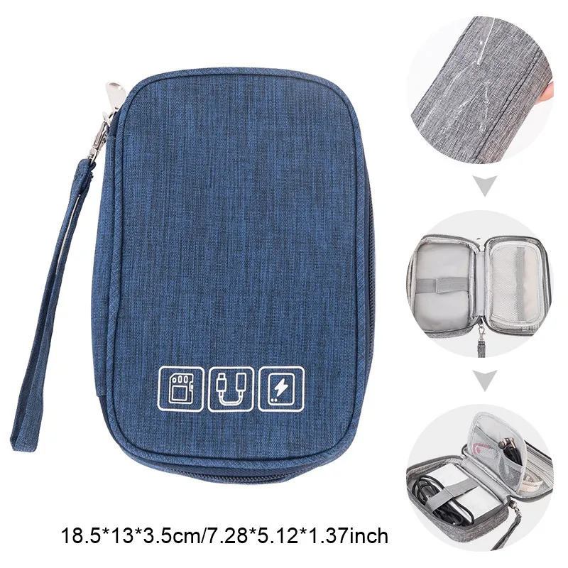 kabelopbergtas Elektronische organizer Digitale oplader Draden USB Power Pouch Draagbare reisaccessoires Benodigdheden: Roze