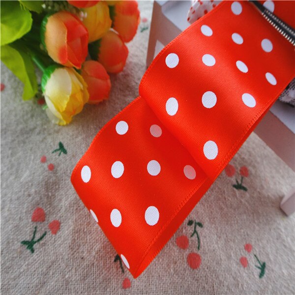 1-1/2 "38mm 5 Yards Stippen Gedrukt Satijn Lint Cadeau Verpakking DIY 100% Polyester Handgemaakte Materialen YM18010113: 252