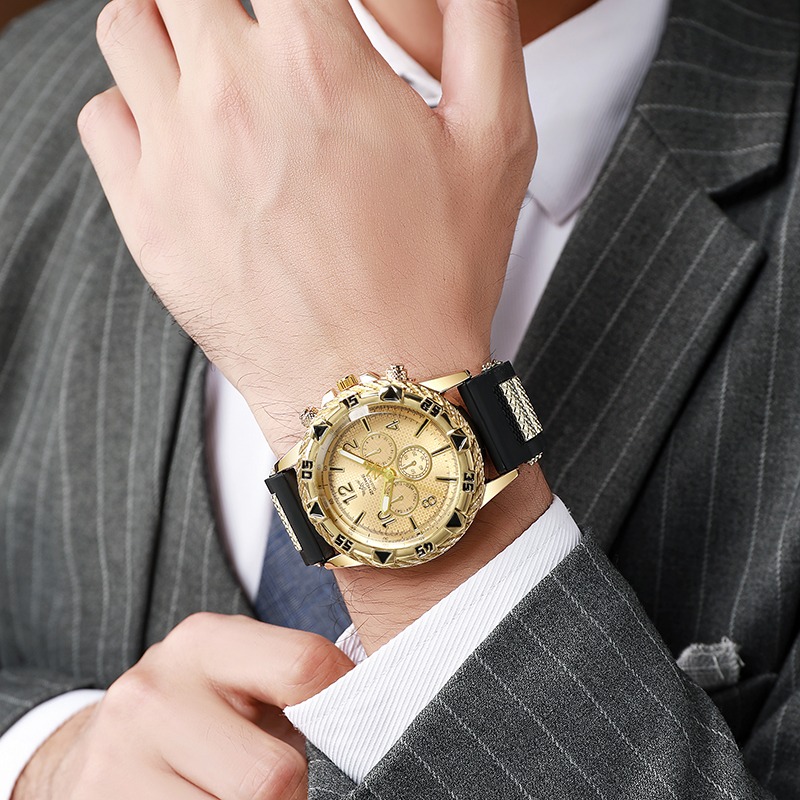 Sport Stil Silikon Herrenuhr lässig Armbanduhr