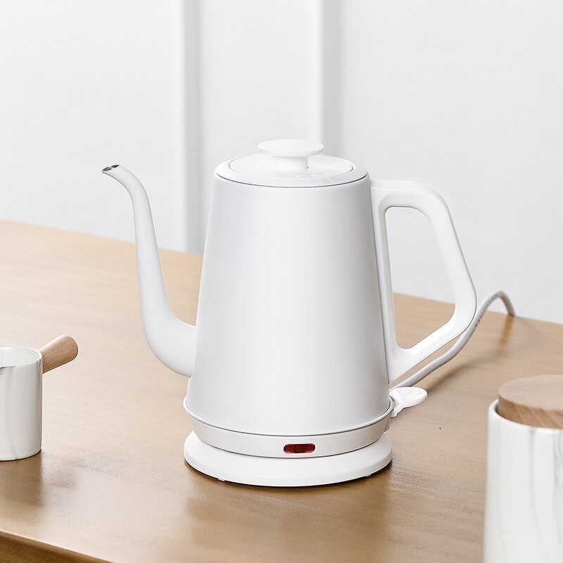 Elektrisk kaffe vattenkokare camping vattenkanna vattenkokare bärbart rostfritt stål waterkoker köksredskap  eb50sh: Vit