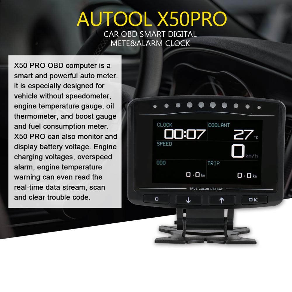 AUTOOL X50plus X50pro X60 Car Head Up Display HUD Head Up Display Auto Projector OBD 2 Gauge Digital Speedometer Diagnostic Tool