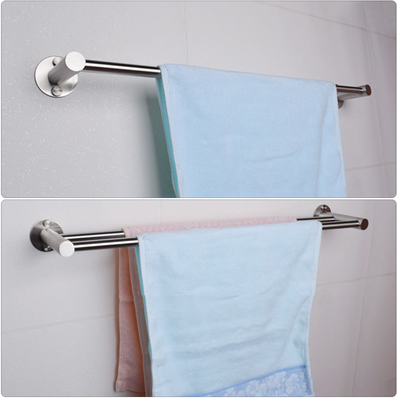 Toallero de baño fijo de acero inoxidable, barra de toalla de baño, colgador de toalla montado en la pared, gancho individual, toalleros dobles