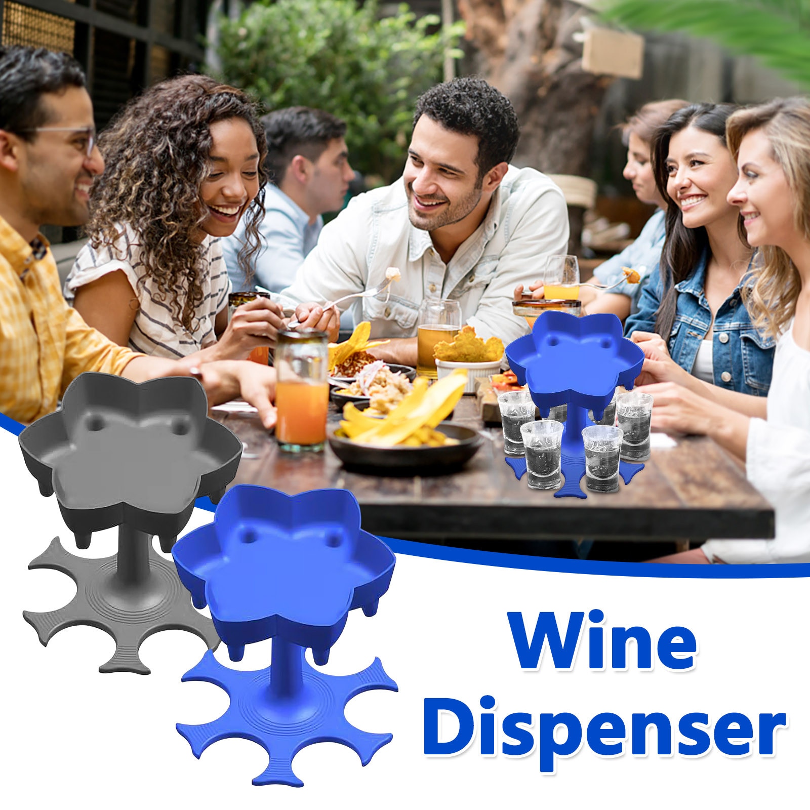 6 Shot Glass Dispenser Holder Carrier Party Drinking Games Shot Glasses Get The Party Started Caddy Liquor + 6pcs wine cup