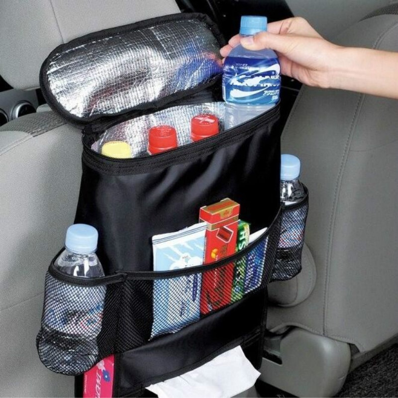 Car Seat Terug Multi-Pocket Ice Pack Bag Opknoping Organisator Collector Opbergdoos Auto Interieur Accessoires Zwart Opbergen Opruimen