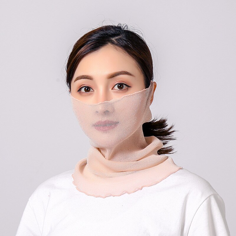 neue Gold seide Gesicht Maske Schutz Frauen Sonne Schals Hals Abdeckung fest drucken Dame Wandern Reiten Mund Schal Ring wickelt: 14