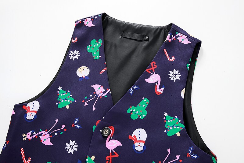 weihnachten Anzug Weste Männer Neue 3D Flamingo drucken Herren Weste Weihnachten Party Prom Rauchen Westen Gilet Kostüm homme