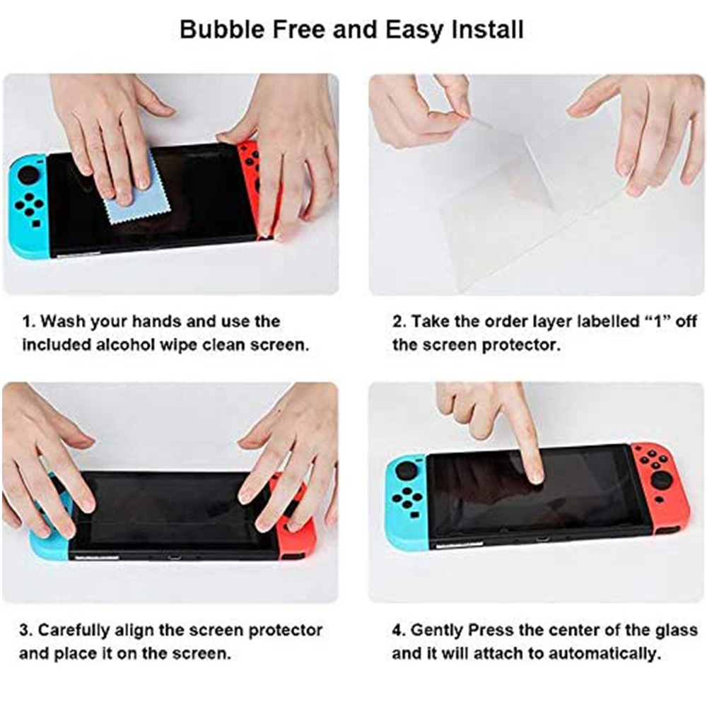 2/1Pack Gehärtetem Glas für Nintendo Schalter OLED 9H HD Bildschirm Film Schutz Glas für Nintendo Schalter oled NS Spiel Zubehör