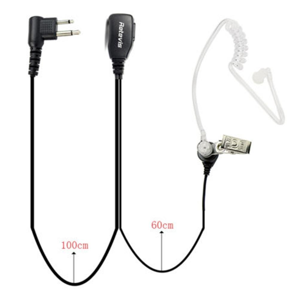 Oreillette à Tube acoustique 2 broches pour Kenwood HYT BAOFENG UV-5R Radio à jambon BF-888S