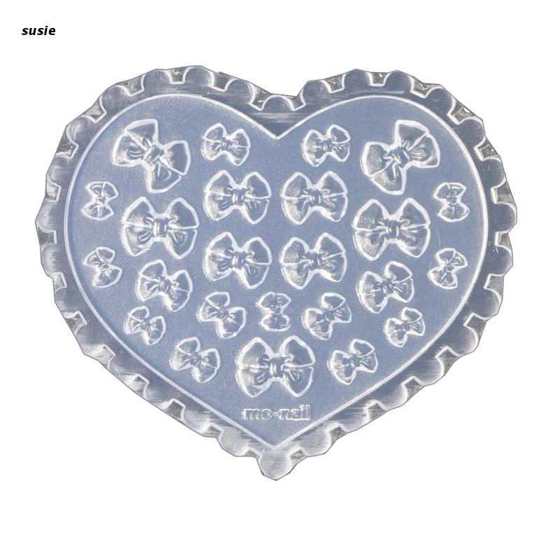 X7YA 3D Bow Tie Decorative Mold Nail Art Making Tool Silicone Carving Template Mould: MD57