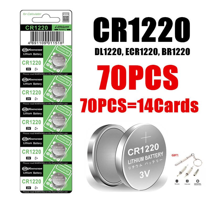 2-100pcs 45mAh CR1220 Batteria a bottone a bottone per orologio Chiave remota per auto CR 1220 ECR1220 GPCR1220 5012LC 3V Batterie al litio: Blu