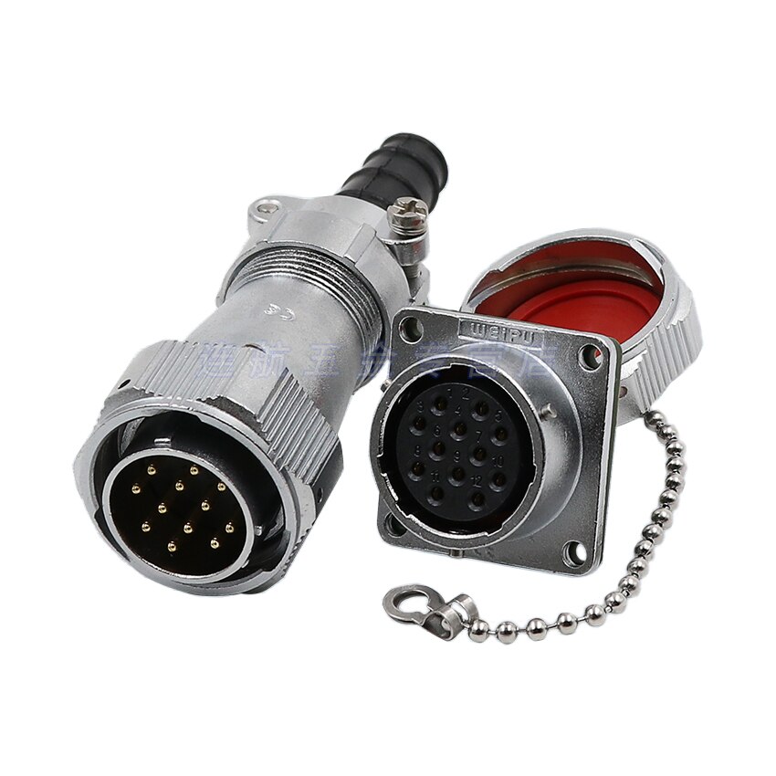 WY24 TI+Z M24 Waterproof Connector Male Female 2 3 4 9 10 12 19 Pin Aviation Plug Socket Solderding Terminal Adapter Panel Mount: 12 Pin