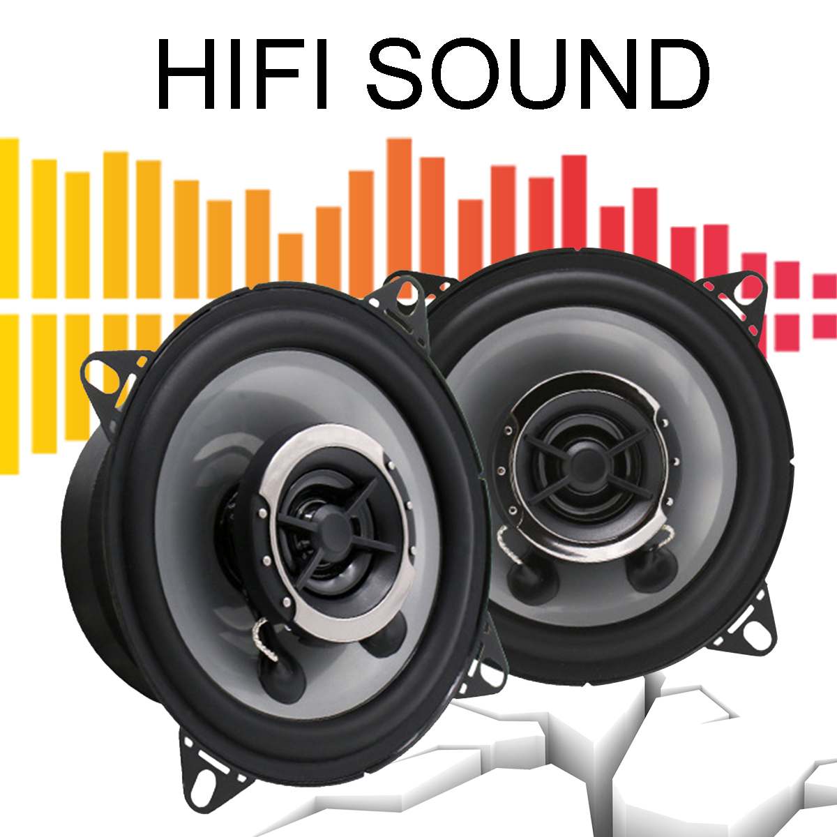 2 pcs 4 Inch 150W 12V Coaxial Speaker DIY Bass 360 Degree Surround Bass Horn Stereo Subwoofer Loudspeaker