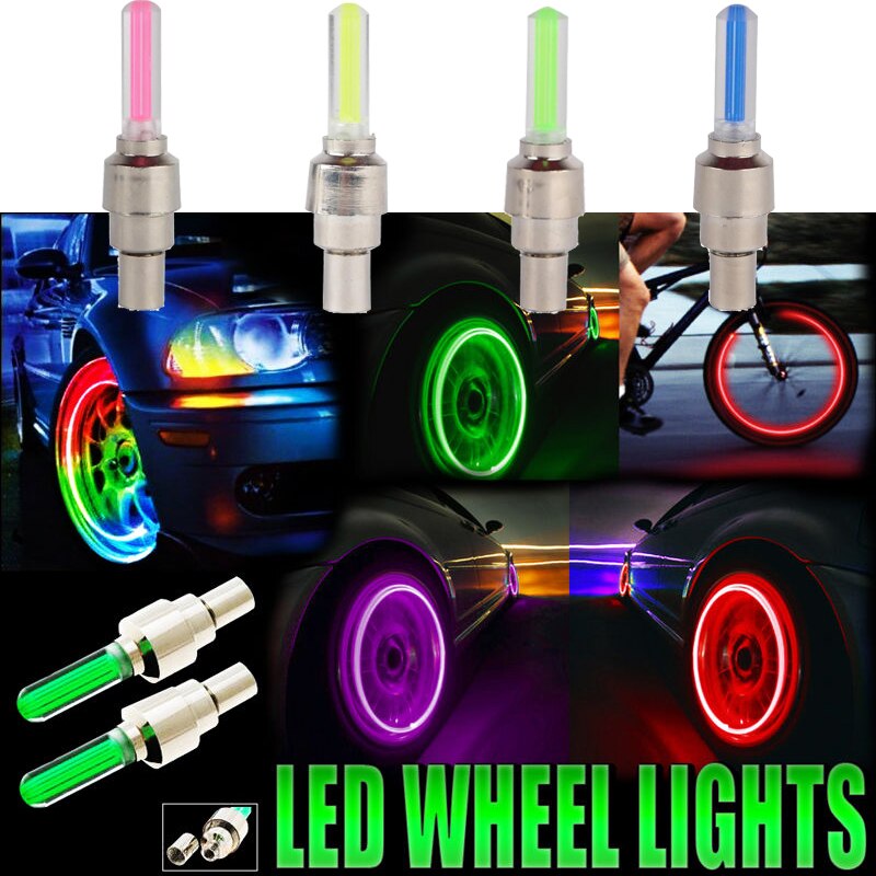 Wheel Valve Lichten Duurzaam Led Fiets Ventiel Fiets Nozzle Licht Tire Valve Cap Light Voor Auto Fiets Motorfiets