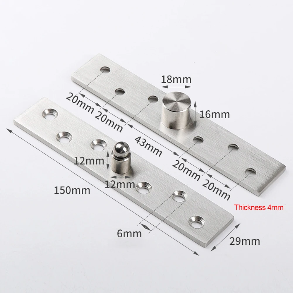 360° Rotation Heavy Duty Door Pivot Hinge Stainless Steel Concealed Revolving Door Hinge Funiture Hardware: Black/Gold