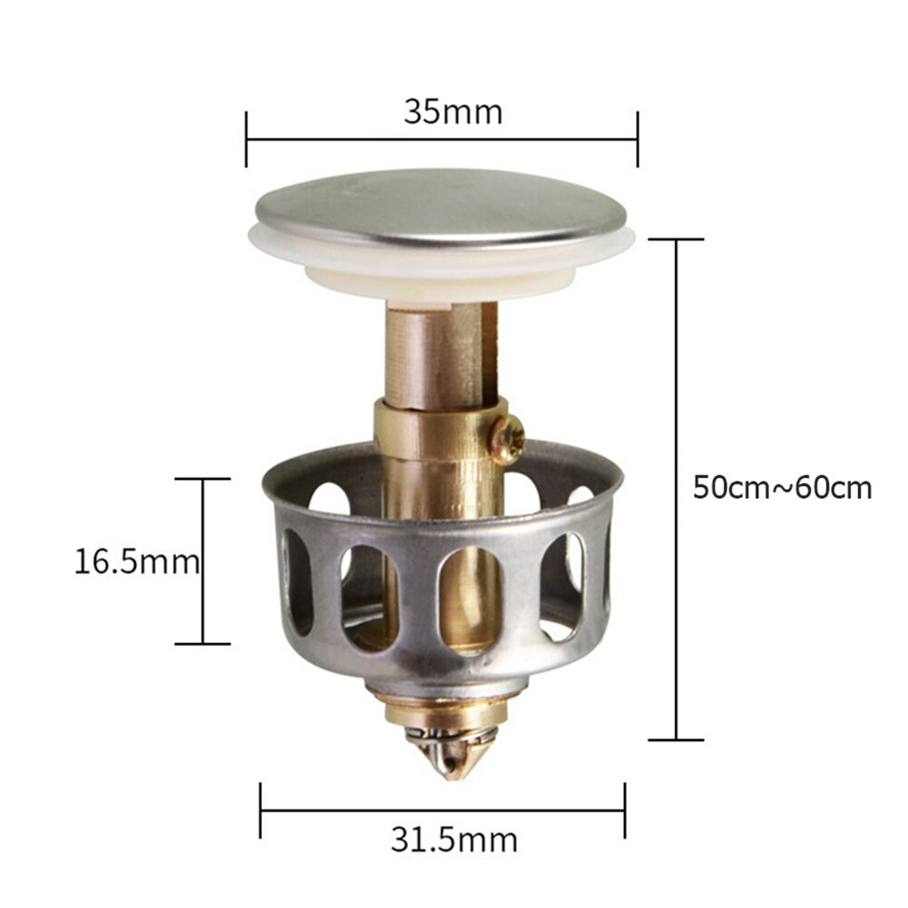 Universal Replacement 2 in 1 Wash Basin POP Up Sink Drain Plug Bathtub Bounce Drain Stopper Filter Kitchen Bathroom Supplies: Type A