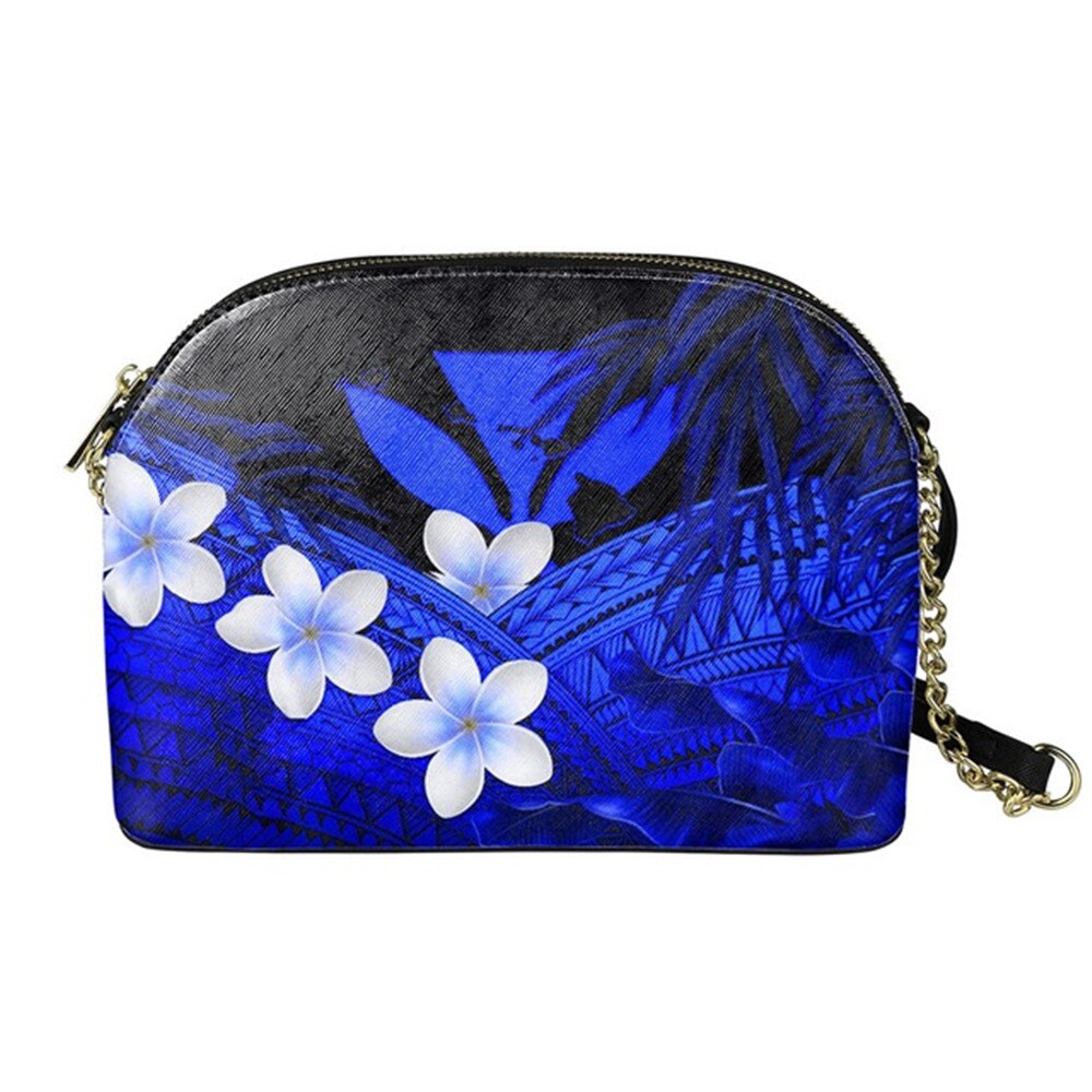 Forudesigns hibiscus dames messenger bag hawaii kanaka maoli polynesian plumeria design casual shell schoudertas voor dames mini: Hemelsblauw
