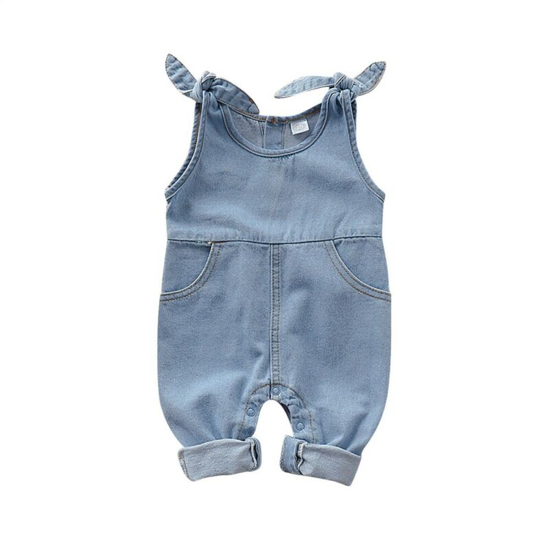 0-18m nyfødte baby baby pige dreng jumpsuit denim romper solid baby overalls sommer toddler baby kostumer