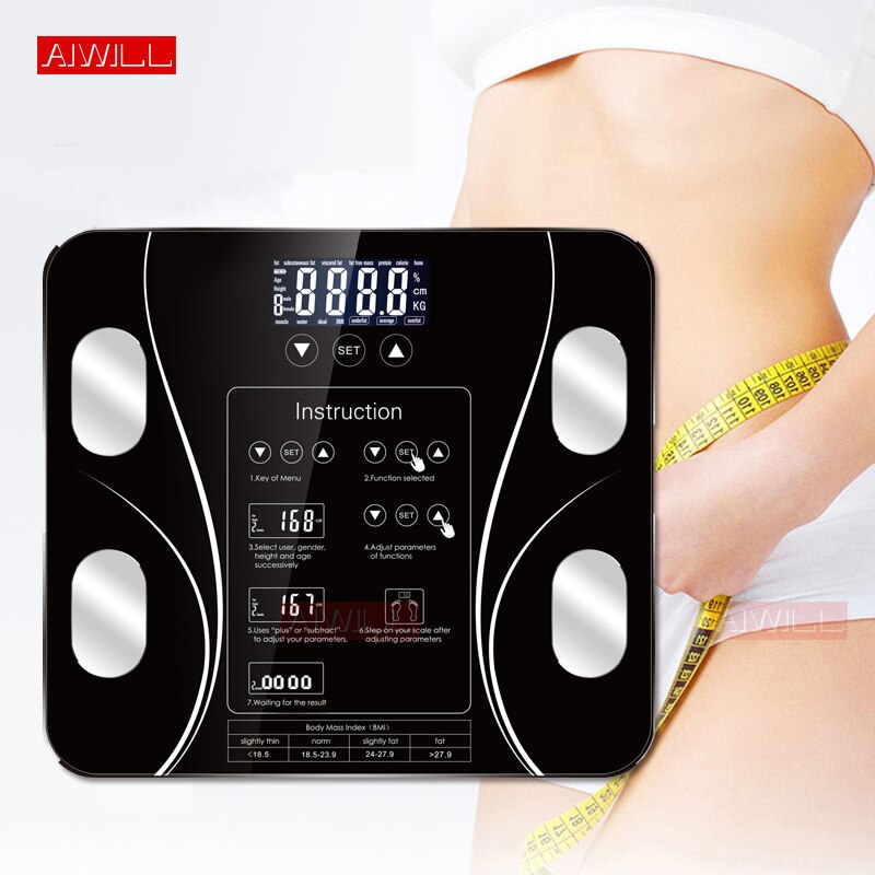 AIWILL Bathroom Scales LED Screen Body Grease Electronic Weight Scale Body Composition Analysis Health Scale Smart Home