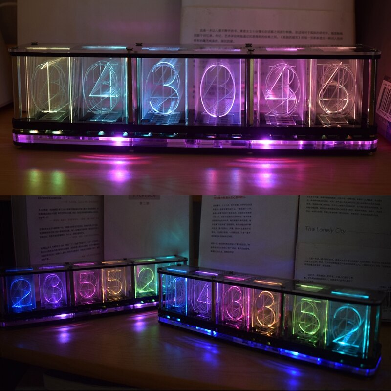 Aikaputki hehku putki lähes hehkuva putki kello johti digitaalinen täysvärinen rgb yövalopalkki ilmapiiri kello kodin sisustus