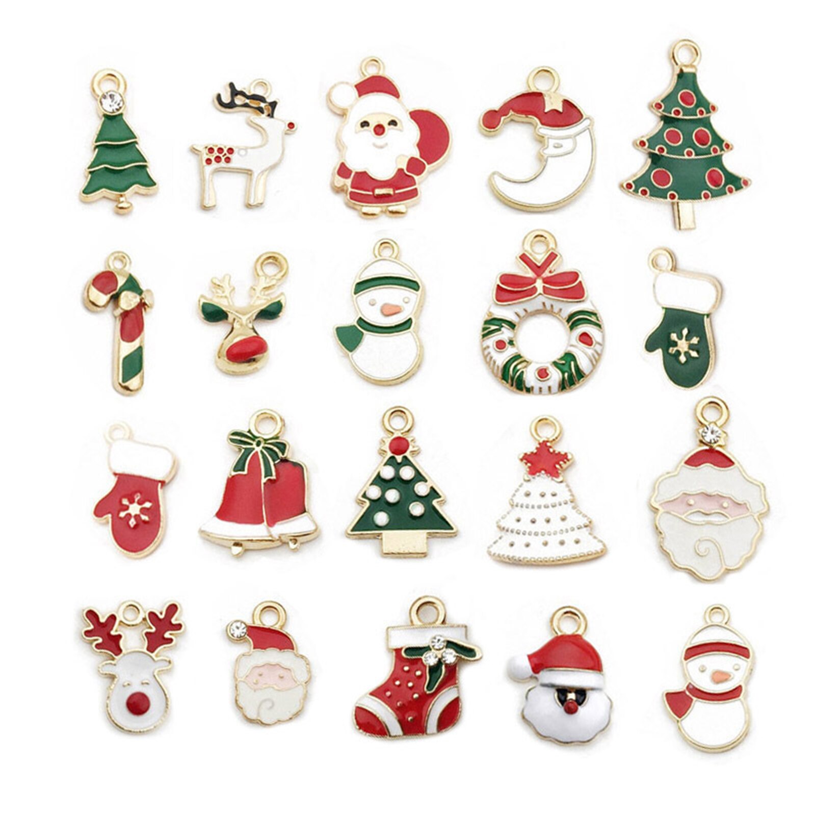 Christmas Countdown Calendar DIY Jewelry Set DIY Bracelet With 20PCS Charm Pendant Christmas Trees, Bells, Snowflakes, Bracelet