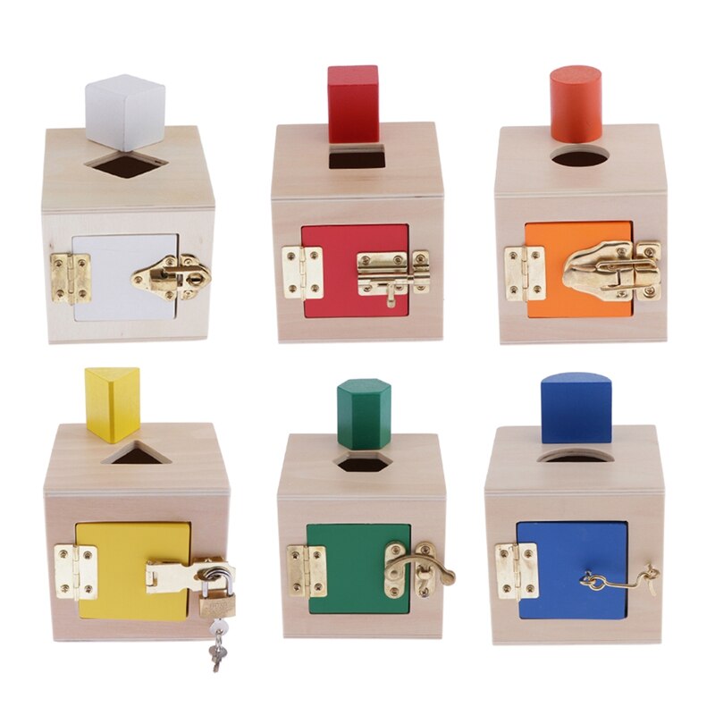 Lock Box Kids Kinderen Educatief Training Speelgoed-Houten Zintuiglijke Speelgoed