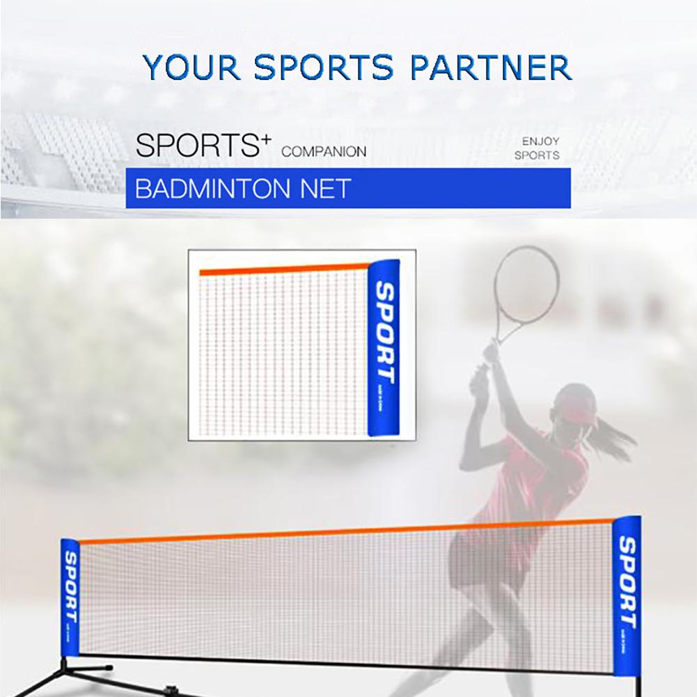 Tennisnet bærbar ramme badminton beachvolley træning netnet 3.1/4.1/5.1/6.1m net racketsportnetværk