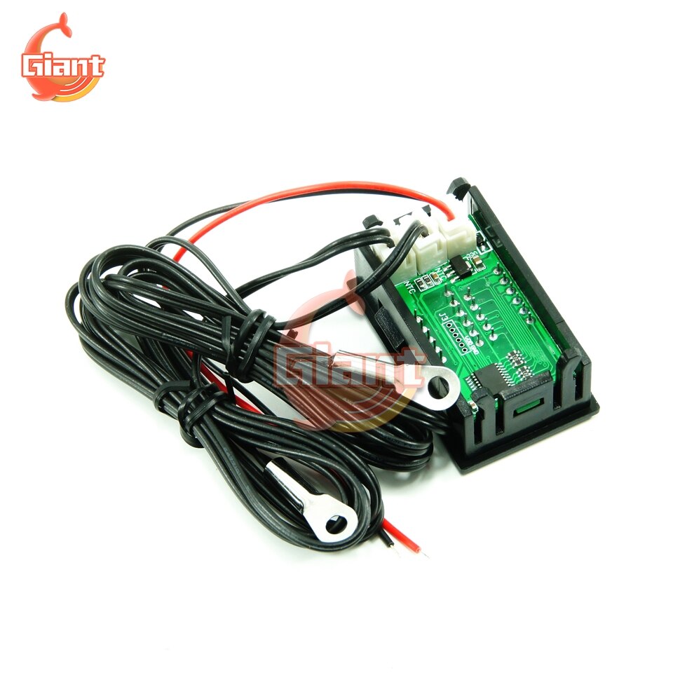 Mini Dual Anzeige Digital Thermometer Dual NTC Wasserdichte Metall Sonde Temperatur Sensor Tester für Auto Zimmer drinnen DC 4-28V 12V