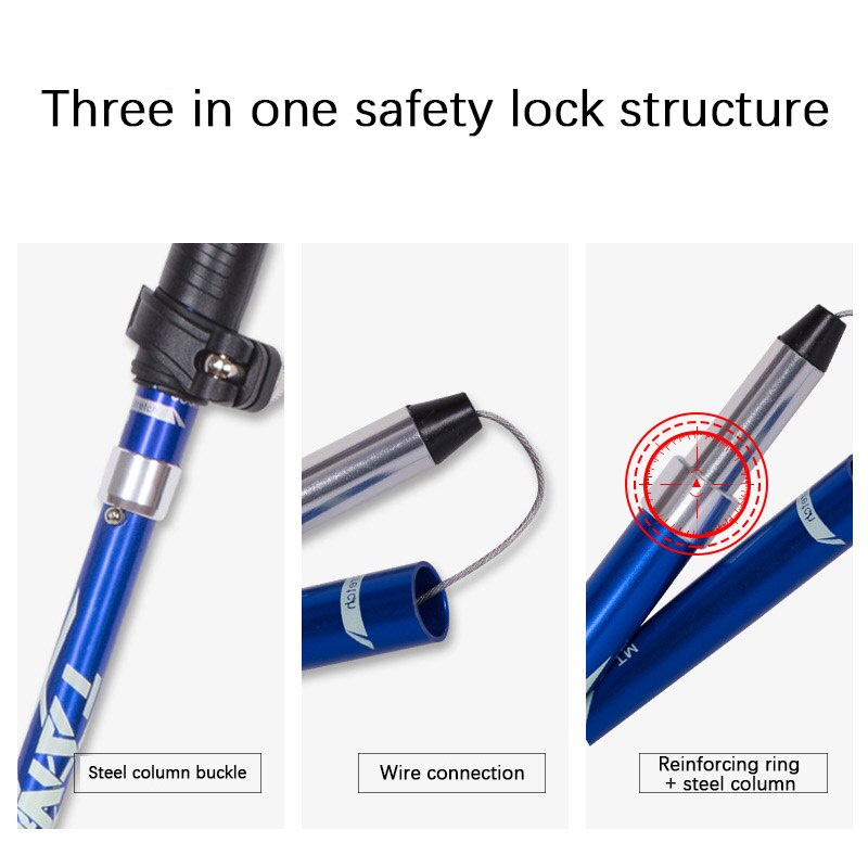 Spaserstokk karbonfiber lett karbon aluminium 5 seksjon ekstern lås utendørs fjellklatring fotturer