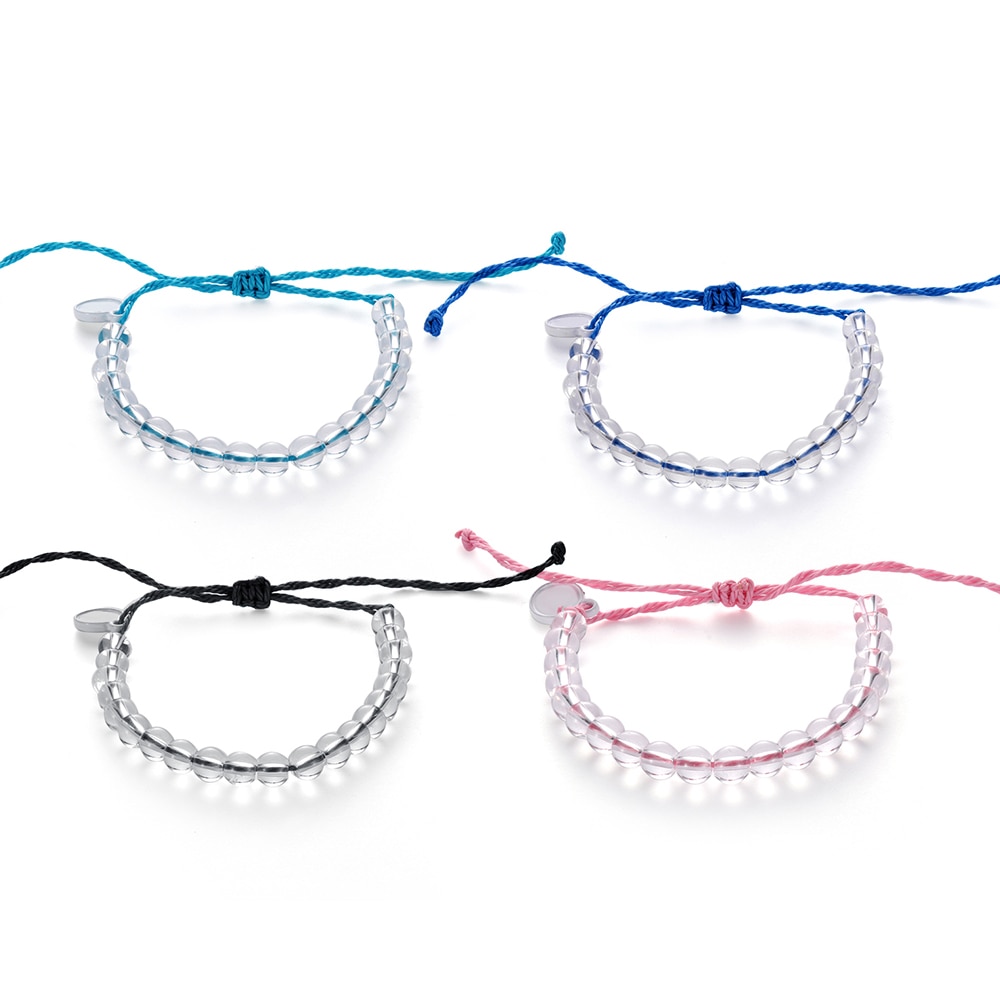 4ocean Handmade Natural Stone Transparent Beads Beaded Bracelet Women Boho Rope/cord Friendship Wristband Bracelet Femme Jewelry