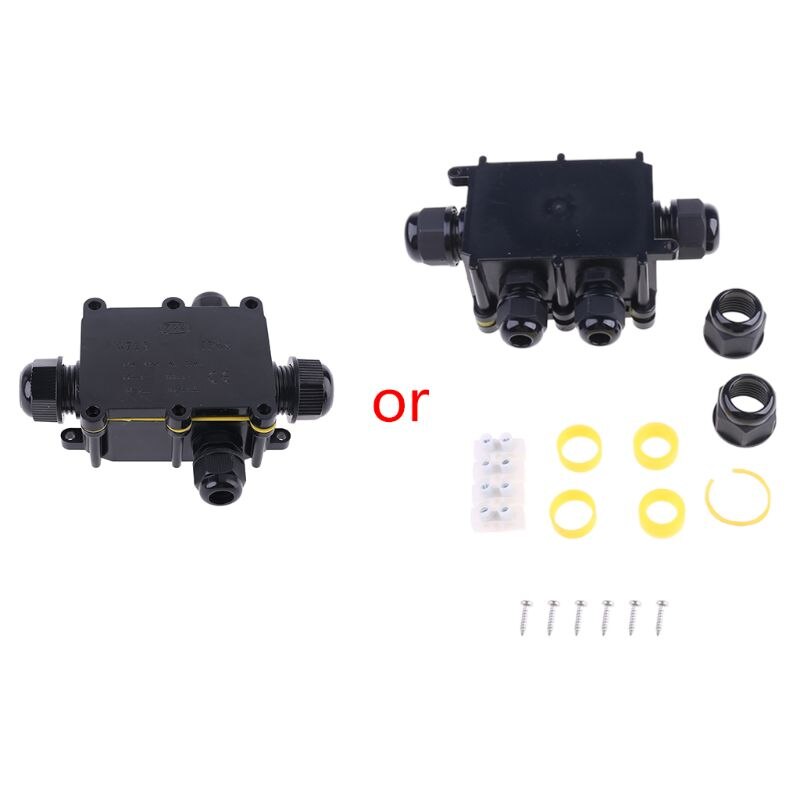 Caixa de junção ip68 uv à prova d' água, ao ar livre, múltiplas formas, plástico, caixa de junção elétrica, conector de fio, protec