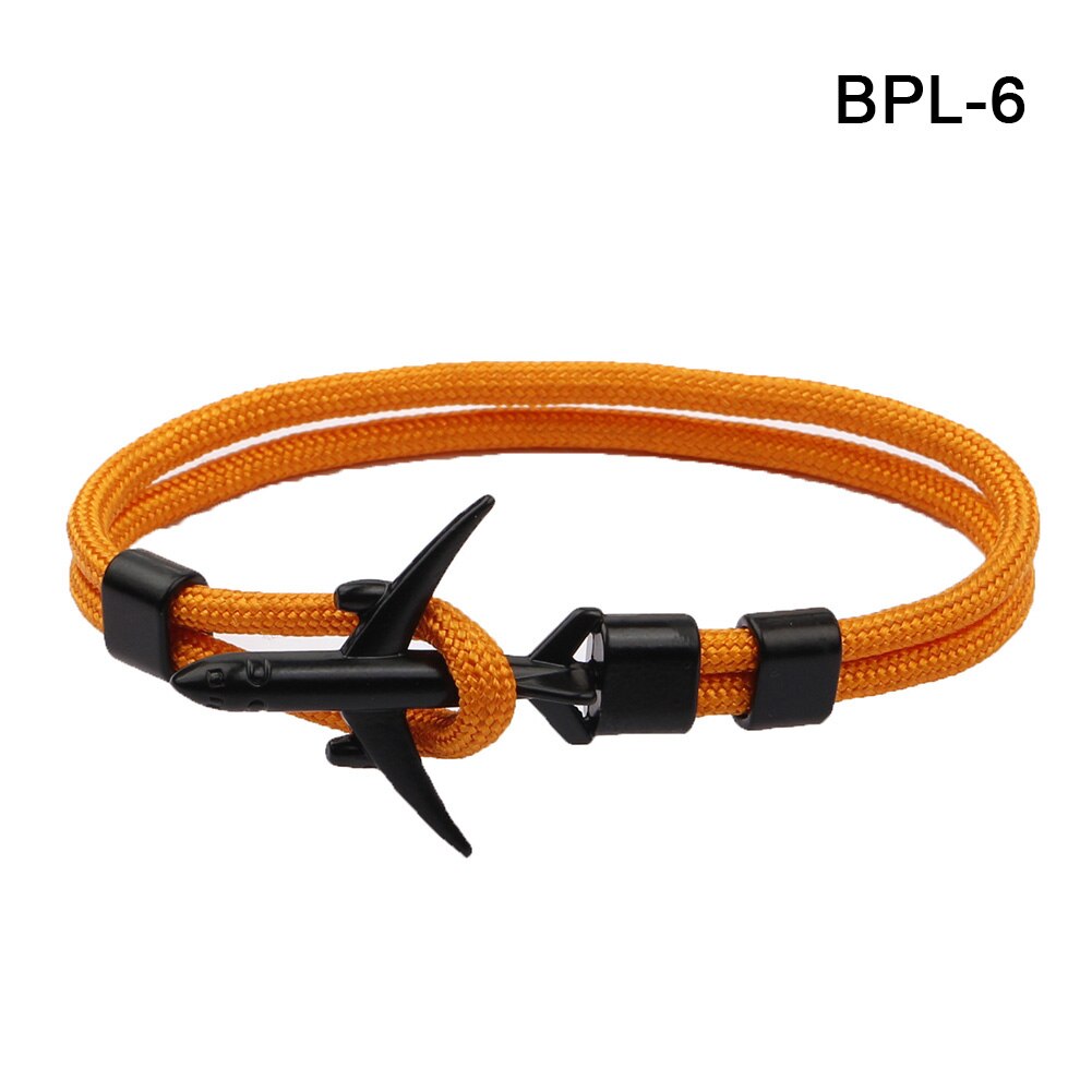 Airplane Anchor Bracelet Men Polyester Wrist Rope Bracelet Sport Jewelry BMF88: bpl-6
