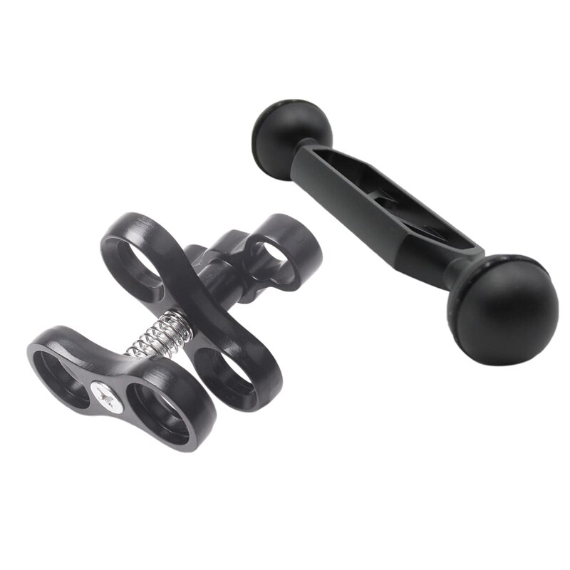 2 pz di Alluminio di CNC 1 pollice Sfera di clip Farfalla clip di Luci Subacquee Braccio Collegato Accessori 360 Gradi Adattatore clip del Supporto Della Staffa, 6.
