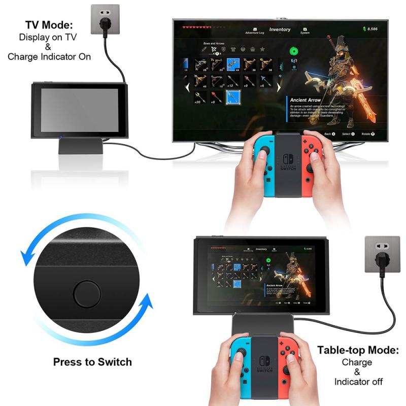Mini Portable Charging Stand Charging Docking Station TV Converter Cooling Game Stand For Nintendo Switch With USB Controller