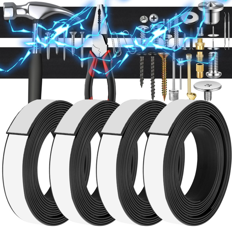 Cinta magnética autoadhesiva, tiras magnéticas de goma flexibles para bricolaje, nevera, hogar, oficina, cintas magnéticas, herramientas de fijación de carteles fotográficos