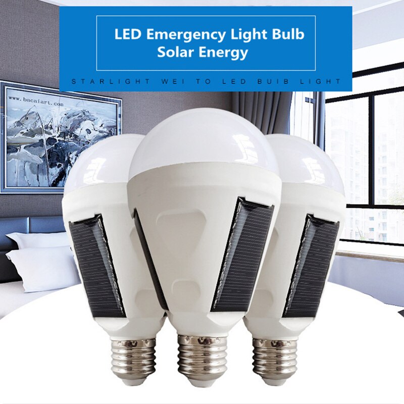 Solar LED Emergency Light AC85-265V E27 7W 12W Rechargeable Battery Lighting Intelligent Magic Bombillas Outdoor Brand