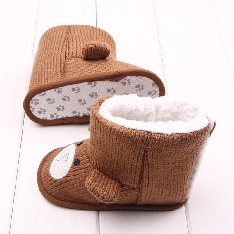 freundlicher Winter Baby Schuhe Stiefel Für Mädchen Nette Karikatur Tragen gestrickte Warme Booties Schuhe Für Kleinkinder Kleinkind Schneeschuhe Mädchen Stiefel