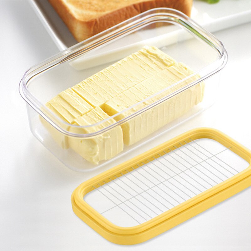 Plato de mantequilla custodio con cortador de mantequilla caja hermética almacén alimentario Rectangular contenedor con mantequilla insertar mantequilla