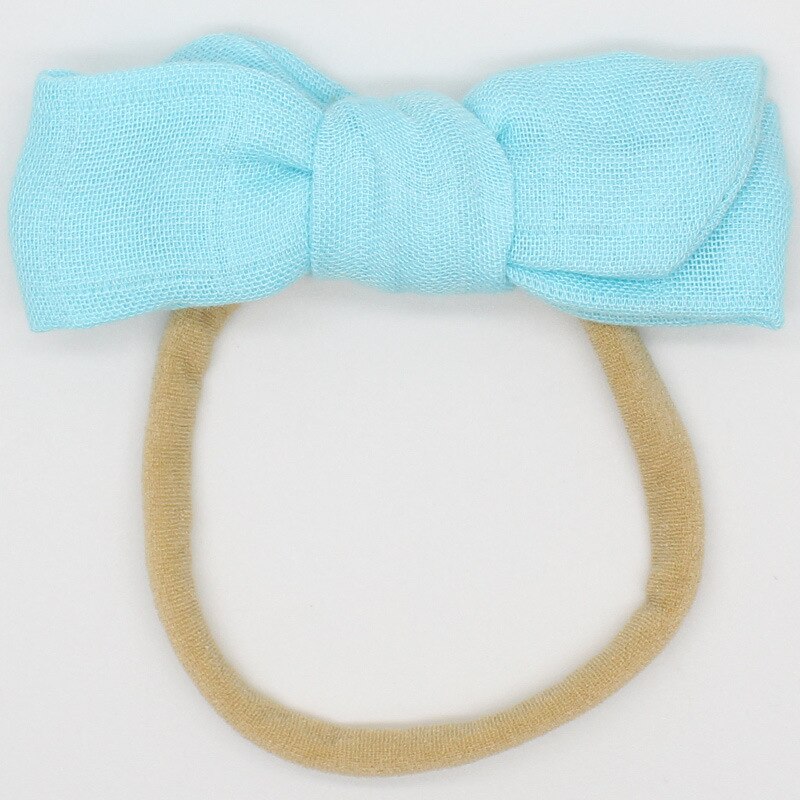 Baby Girl Headbands Newborn Headband Baby Headbands Nylon Infant Baby Bows Baby Girl Hair Accessories: Lake Blue-T